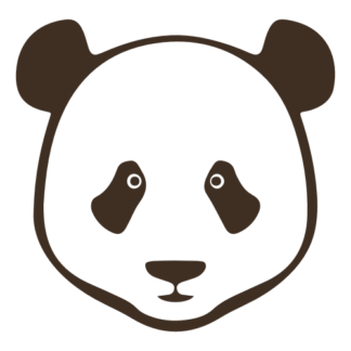 Simple Panda Face Decal (Brown)